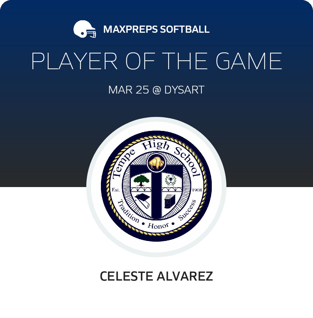 #20 Celeste Alvarez Player of the Game badge