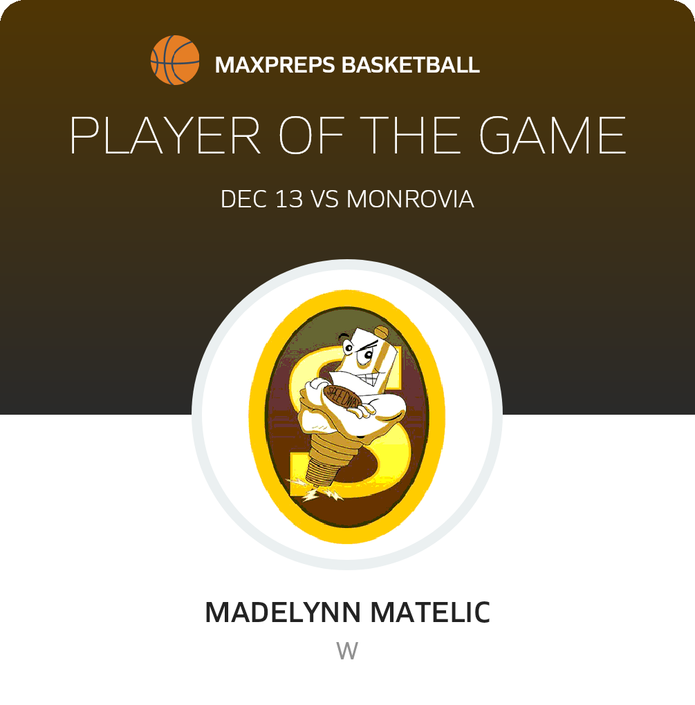 #11 Madelynn Matelic Player of the Game badge