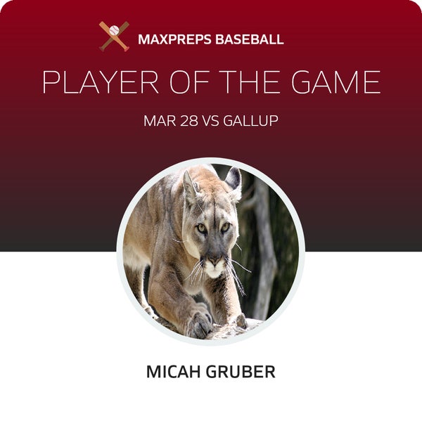 #12 Micah Gruber Player of the Game badge