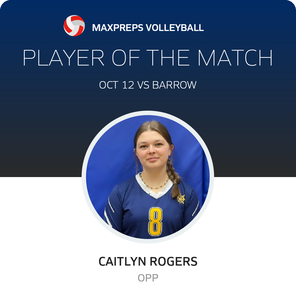 #8 Caitlyn Rogers Player of the Game badge