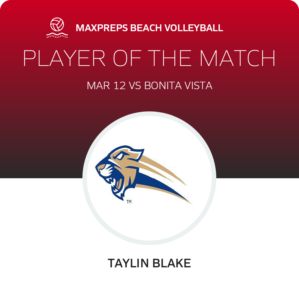 Taylin Blake Player of the Game badge