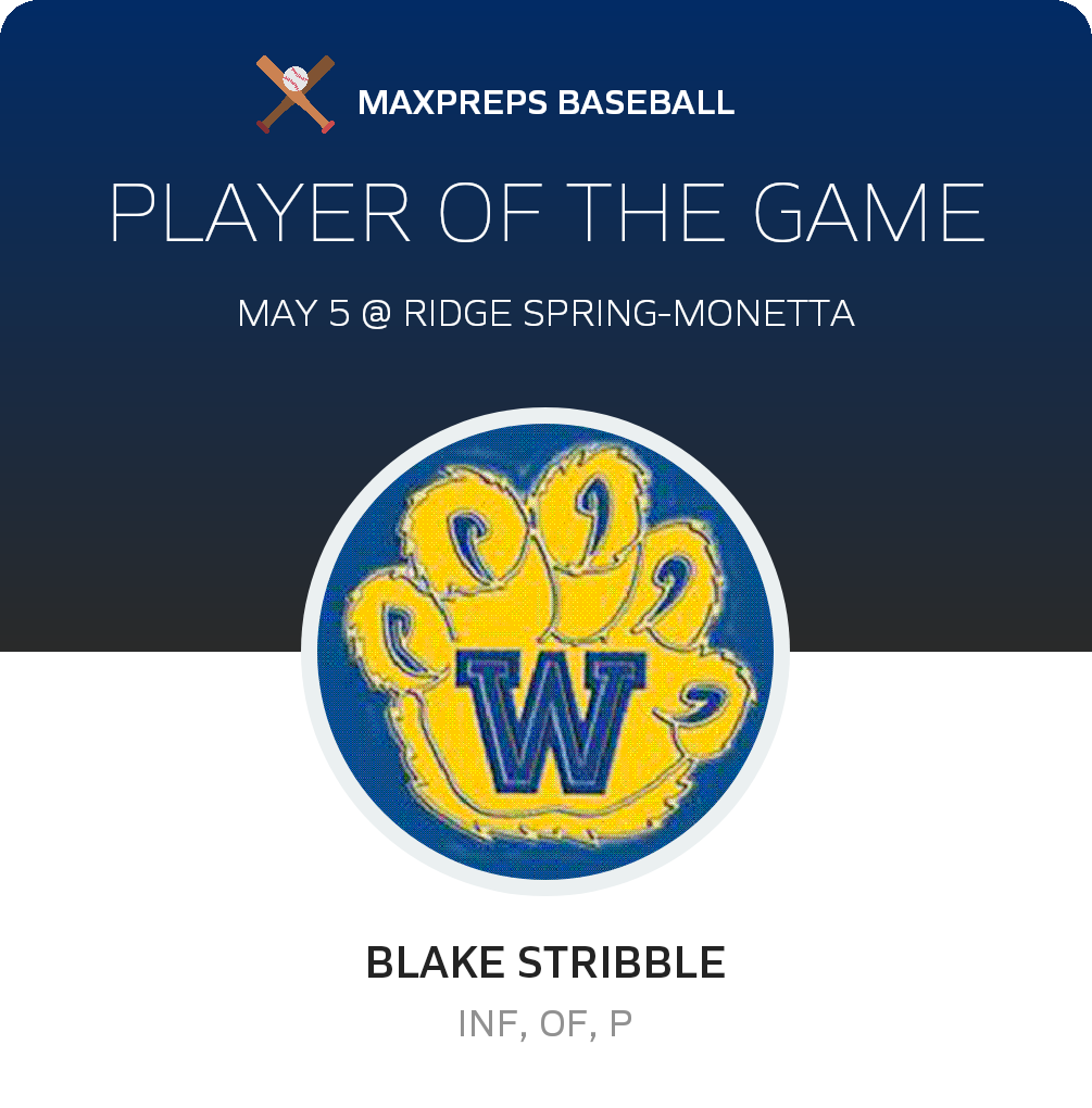 #1 Blake Stribble Player of the Game badge