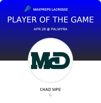 #21 Chad Sipe Player of the Game badge