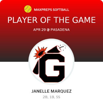 #12 Janelle Marquez Player of the Game badge