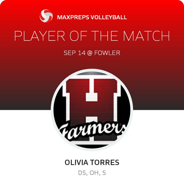 #10 Olivia Torres Player of the Game badge