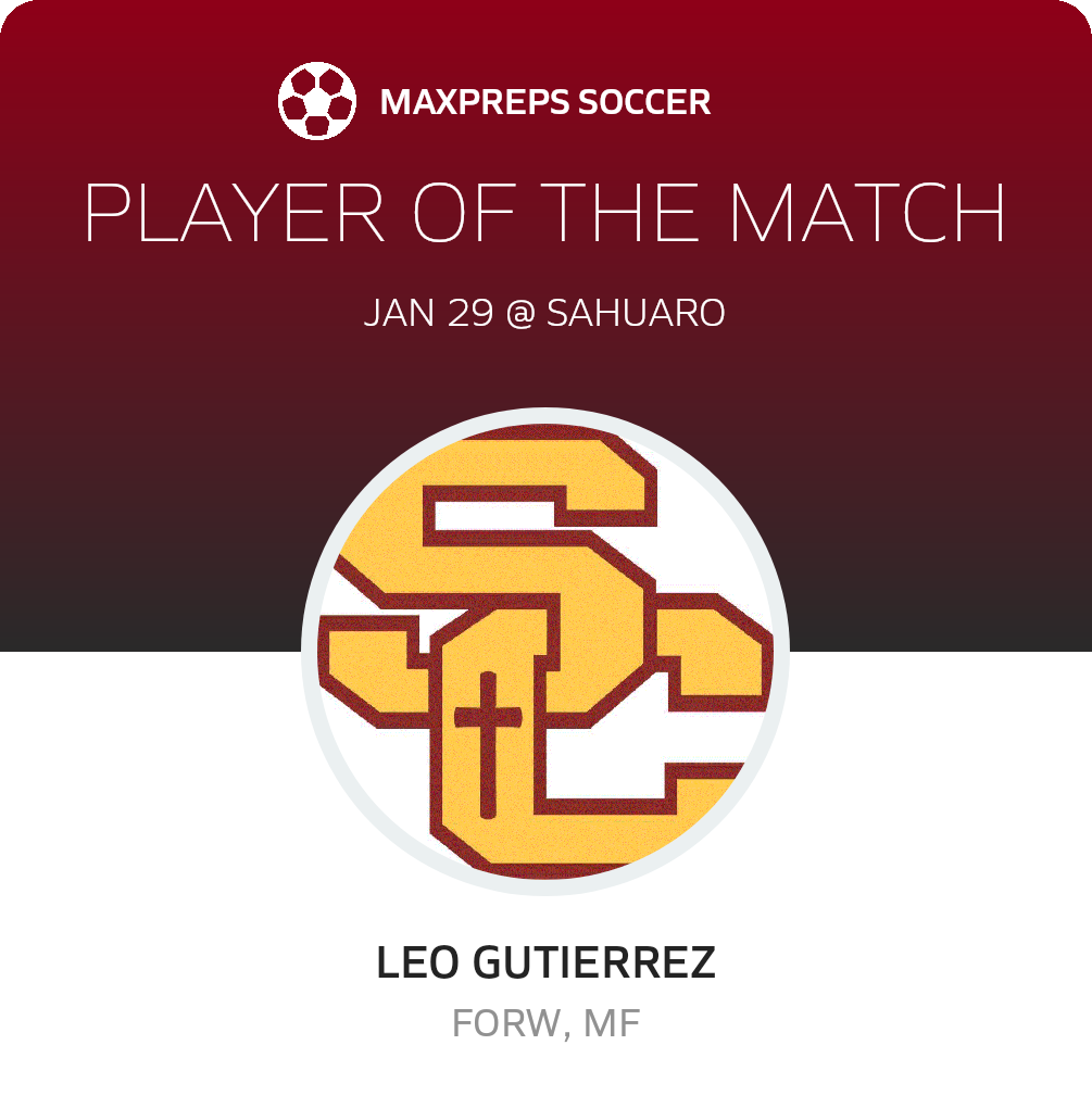 #9 Leo Gutierrez Player of the Game badge