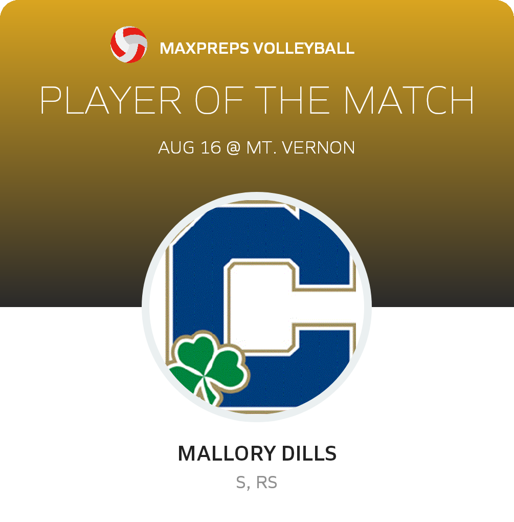 #8 Mallory Dills Player of the Game badge