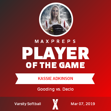 #6 Kassie Adkinson Player of the Game badge