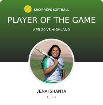 #13 Jenai Shanta Player of the Game badge