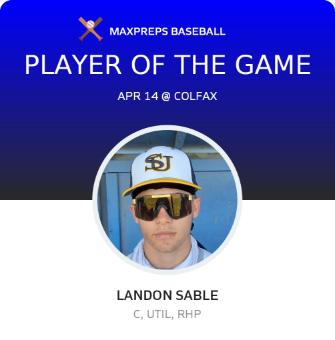 #3 Landon Sable Player of the Game badge