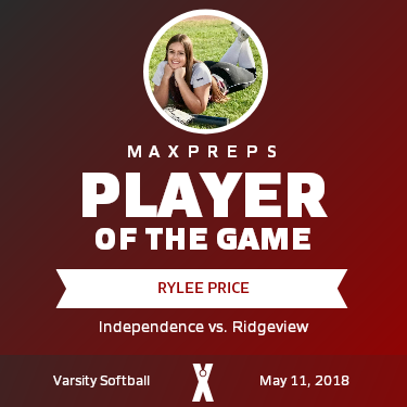 #13 Rylee Price Player of the Game badge