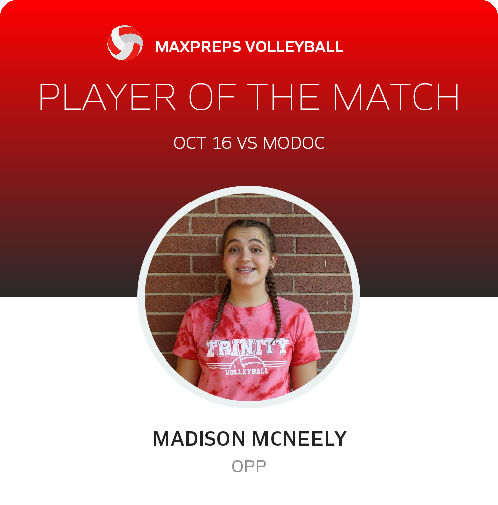 #7 MADISON MCNEELY Player of the Game badge