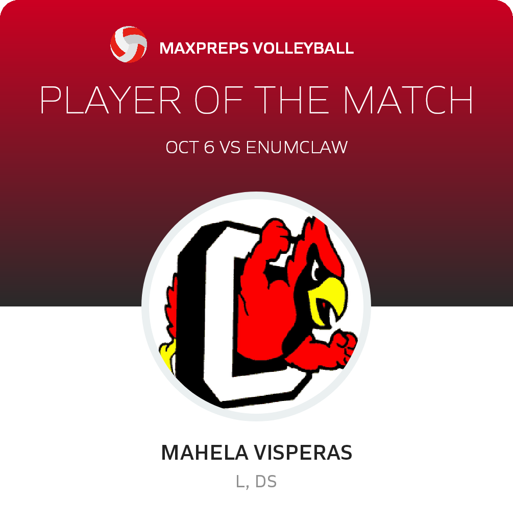 #7 Mahela Visperas Player of the Game badge