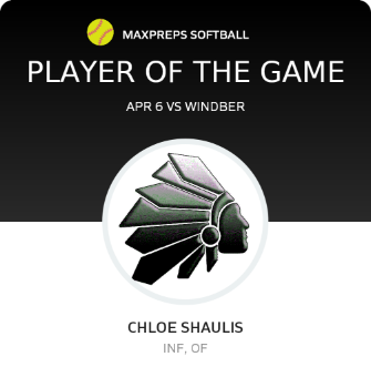#4 Chloe Shaulis Player of the Game badge
