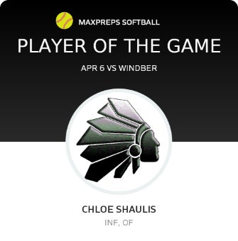 #4 Chloe Shaulis Player of the Game badge