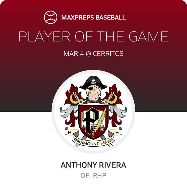 #16 Anthony Rivera Player of the Game badge