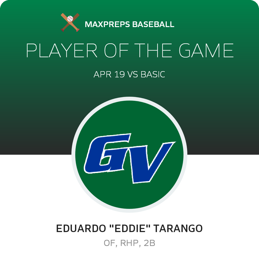#11 E. Tarango Player of the Game badge