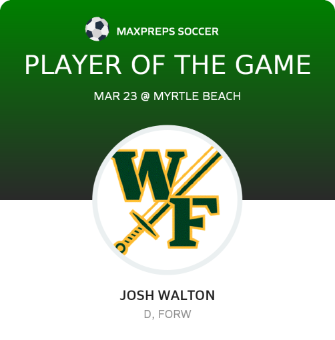 #19 Josh Walton Player of the Game badge