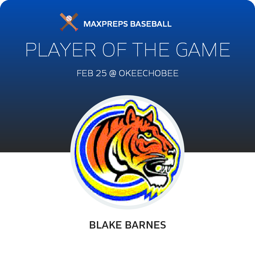 #11 Blake Barnes Player of the Game badge