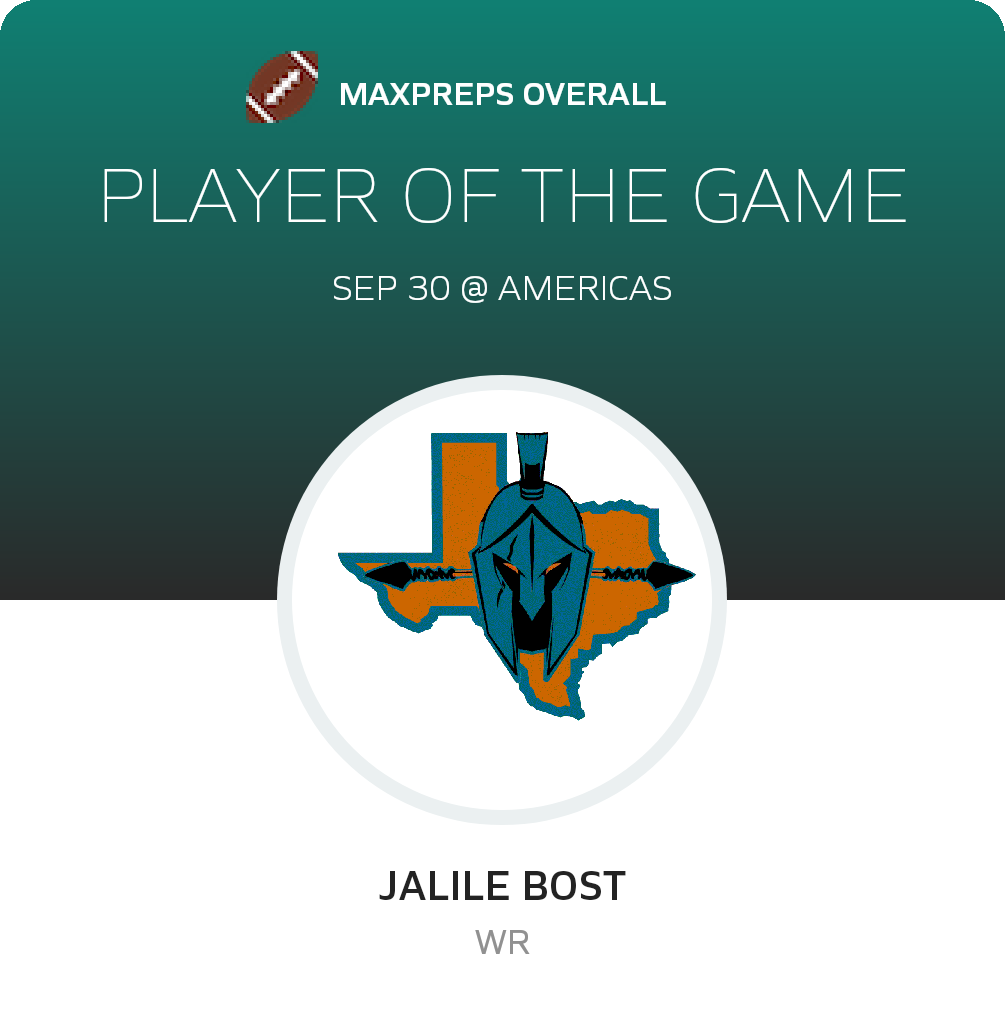 #6 Jalile Bost Player of the Game badge