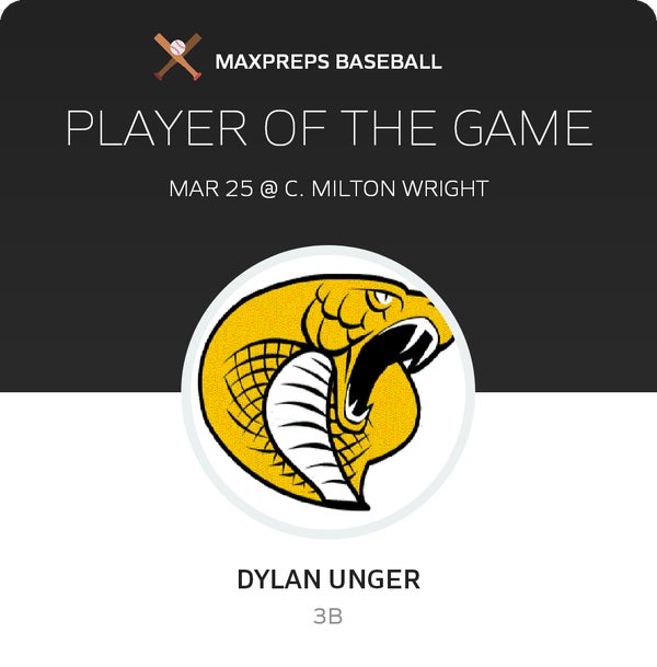 #11 Dylan Unger Player of the Game badge