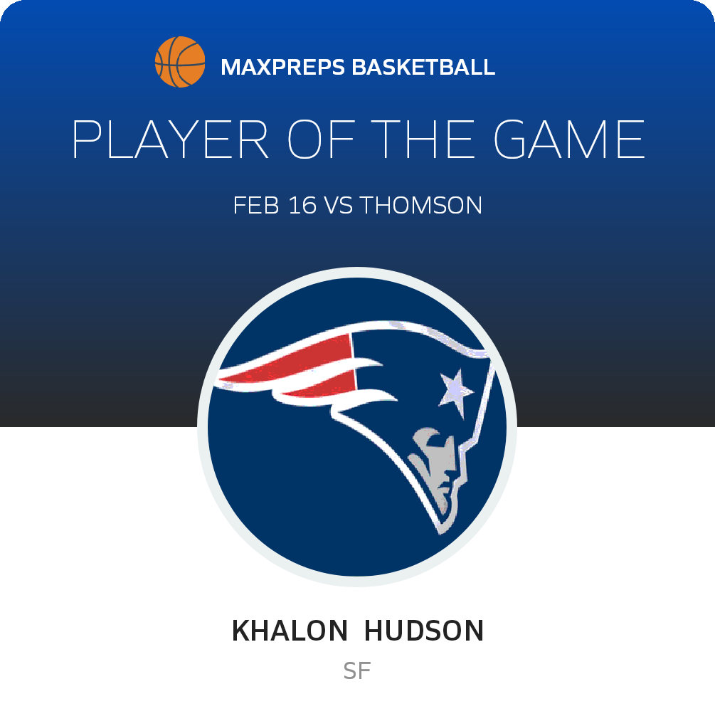 #21 Khalon  Hudson Player of the Game badge