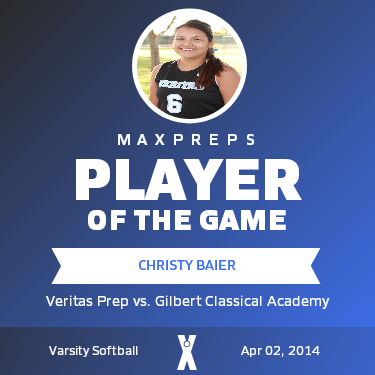 #6 Christy Baier Player of the Game badge