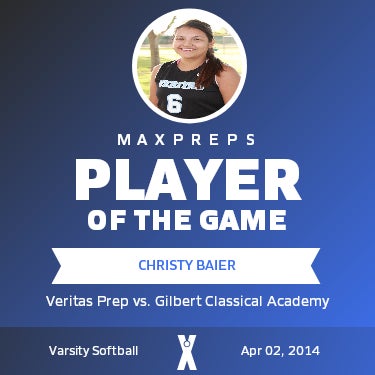 #6 Christy Baier Player of the Game badge