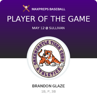 #7 Brandon Glaze Player of the Game badge