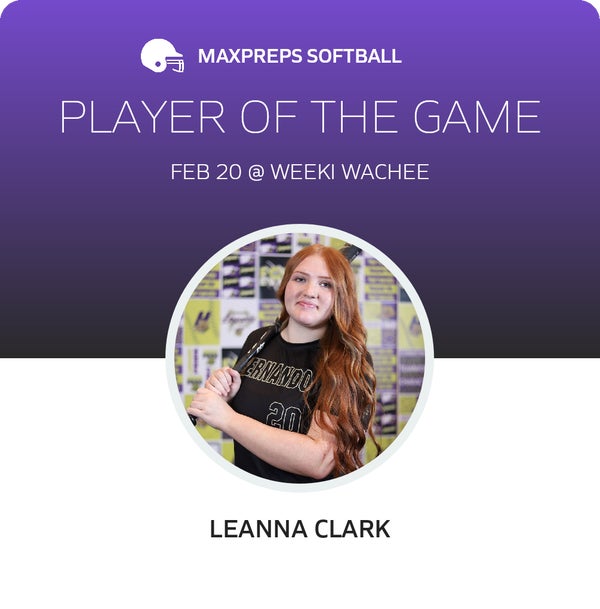 #20 LEANNA CLARK Player of the Game badge