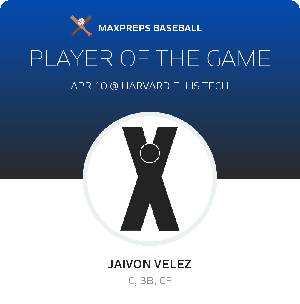 #4 Jaivon Velez Player of the Game badge