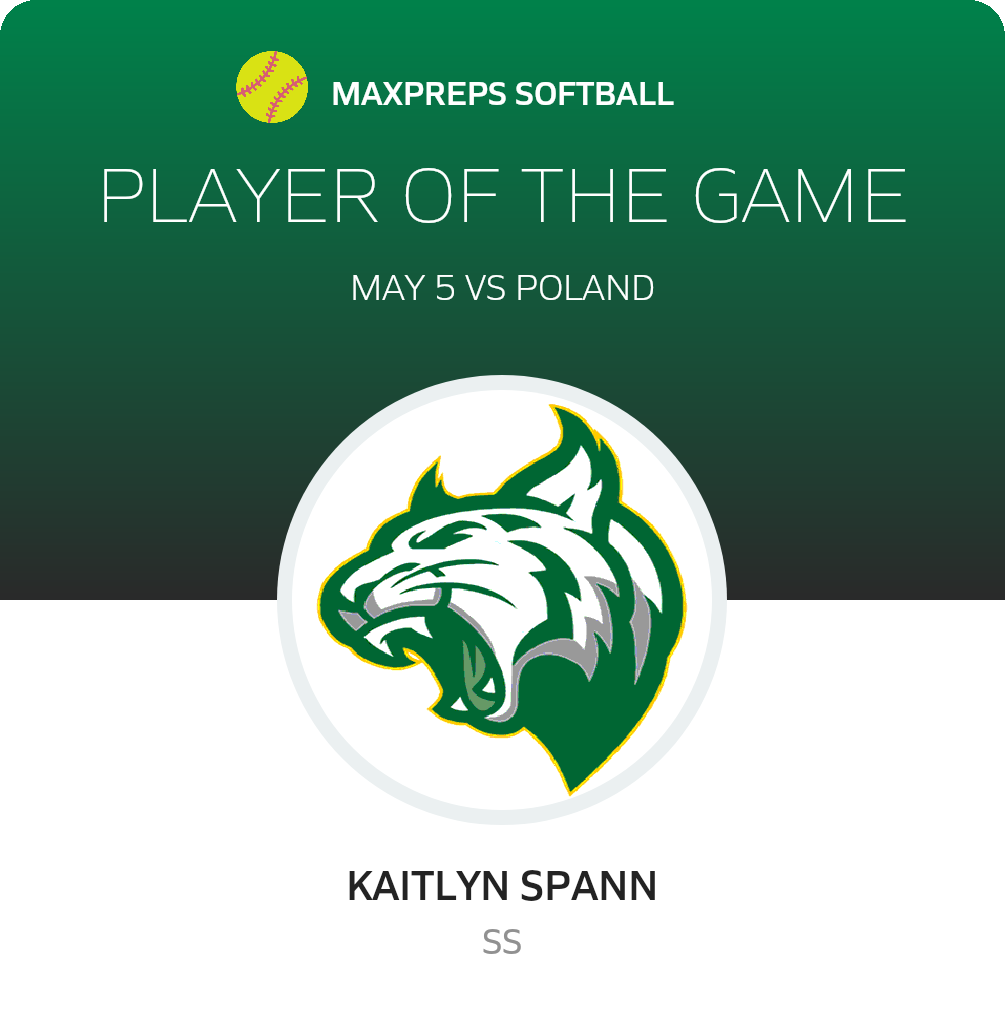 #12 Kaitlyn Spann Player of the Game badge