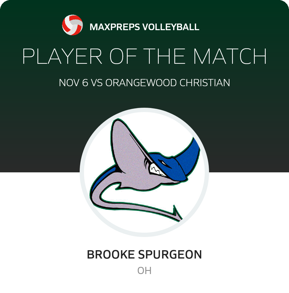 #18 Brooke Spurgeon Player of the Game badge
