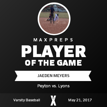 #17 Jaeden Meyers Player of the Game badge