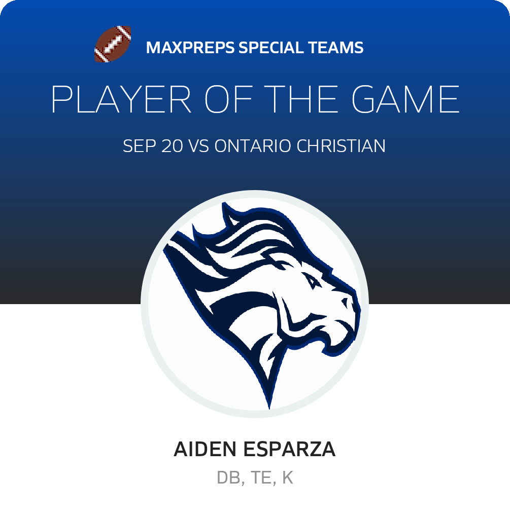 #33 Aiden Esparza Player of the Game badge