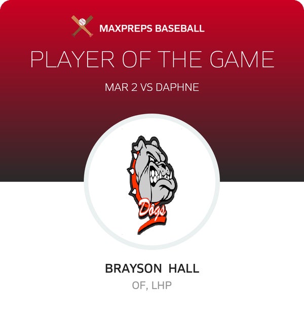 #13 Brayson Hall Player of the Game badge
