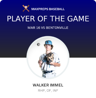 #7 WALKER IMMEL Player of the Game badge
