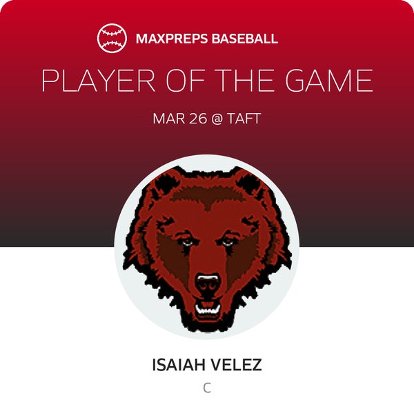 #7 Isaiah Velez Player of the Game badge