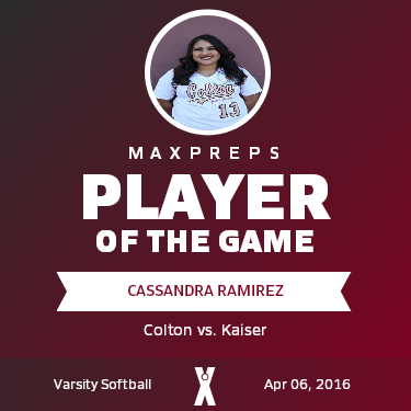 #13 Cassandra Ramirez Player of the Game badge