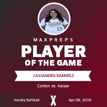 #13 Cassandra Ramirez Player of the Game badge