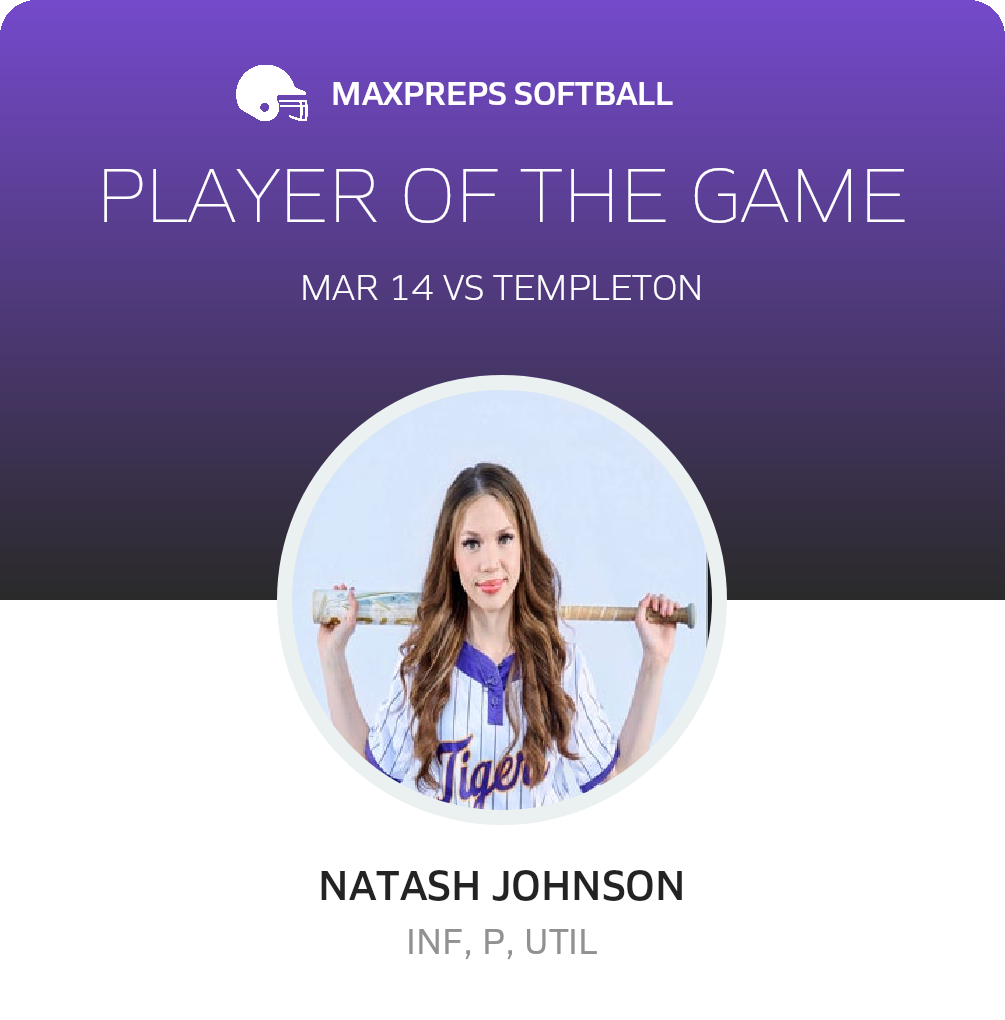 #3 Natash Johnson Player of the Game badge