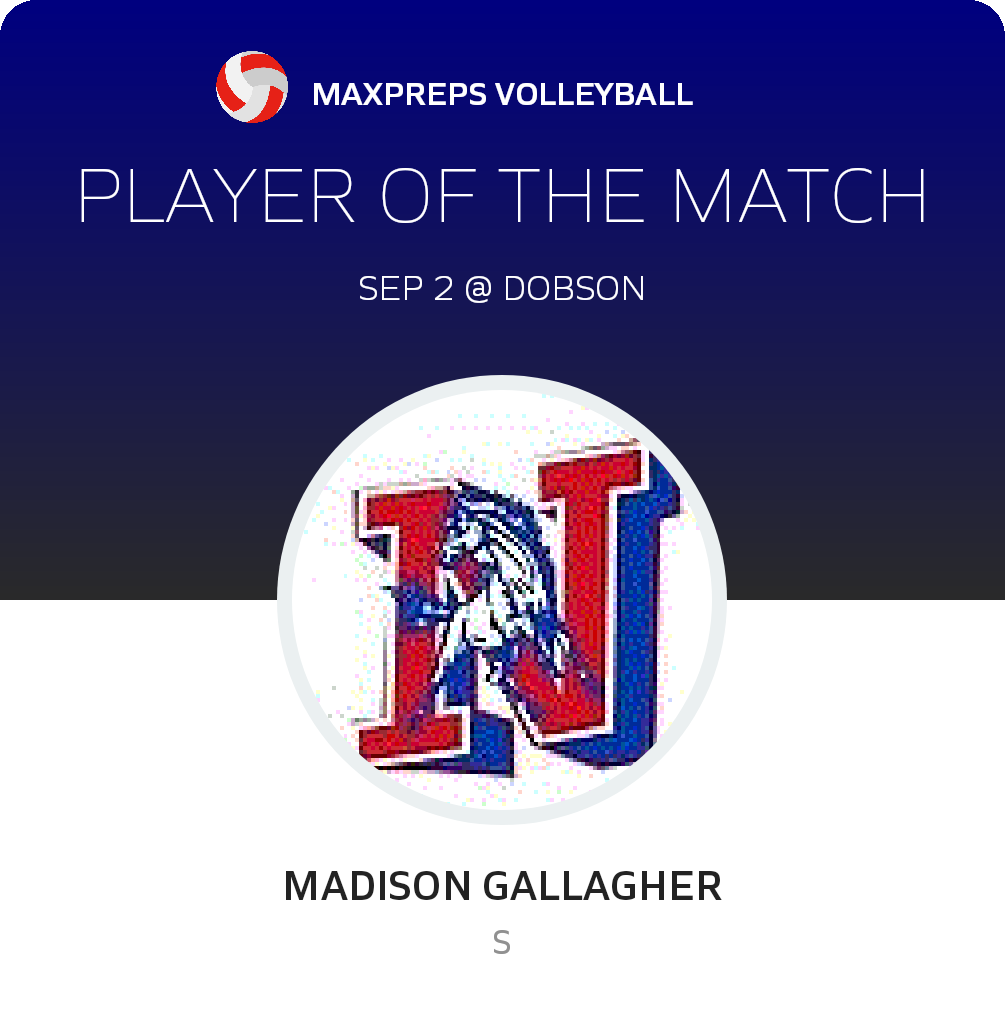 #9 Madison Gallagher Player of the Game badge