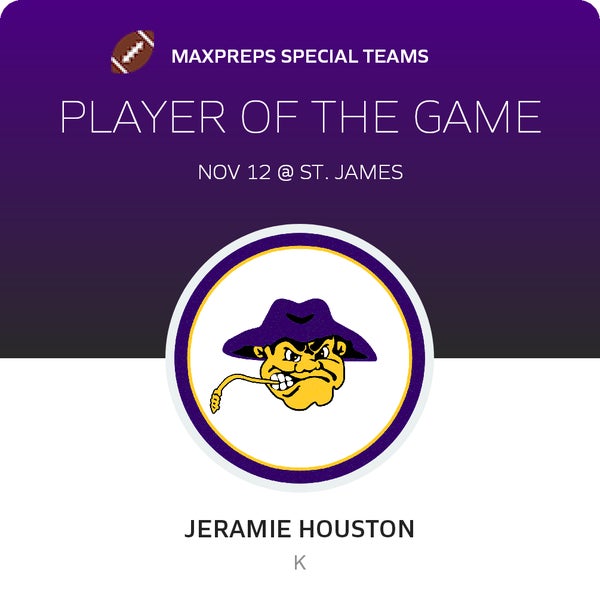 #98 Jeramie Houston Player of the Game badge