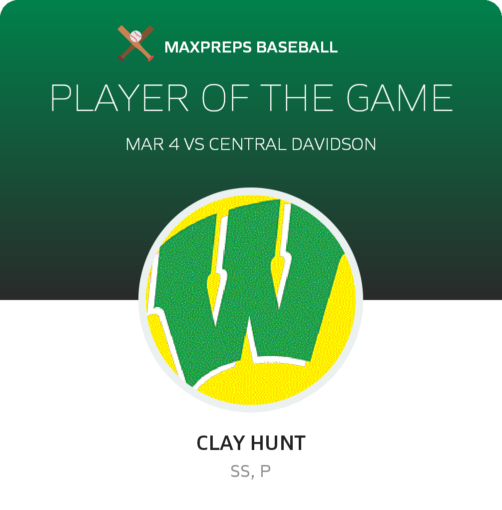 #7 Clay Hunt Player of the Game badge