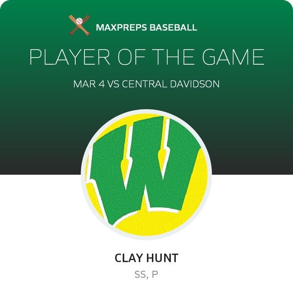 #7 Clay Hunt Player of the Game badge