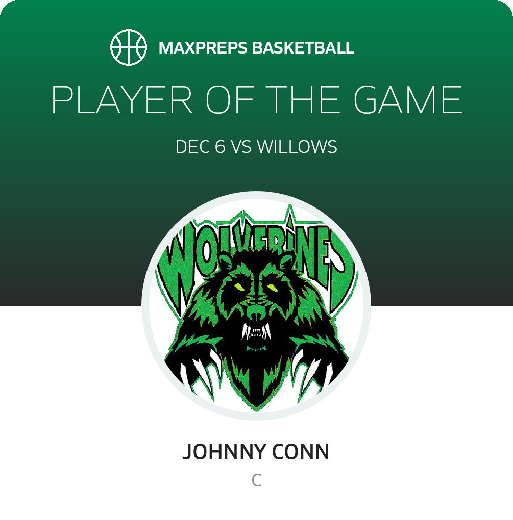 #21 Johnny Conn Player of the Game badge