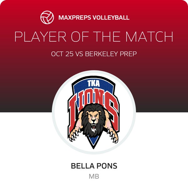 #1 Bella Pons Player of the Game badge