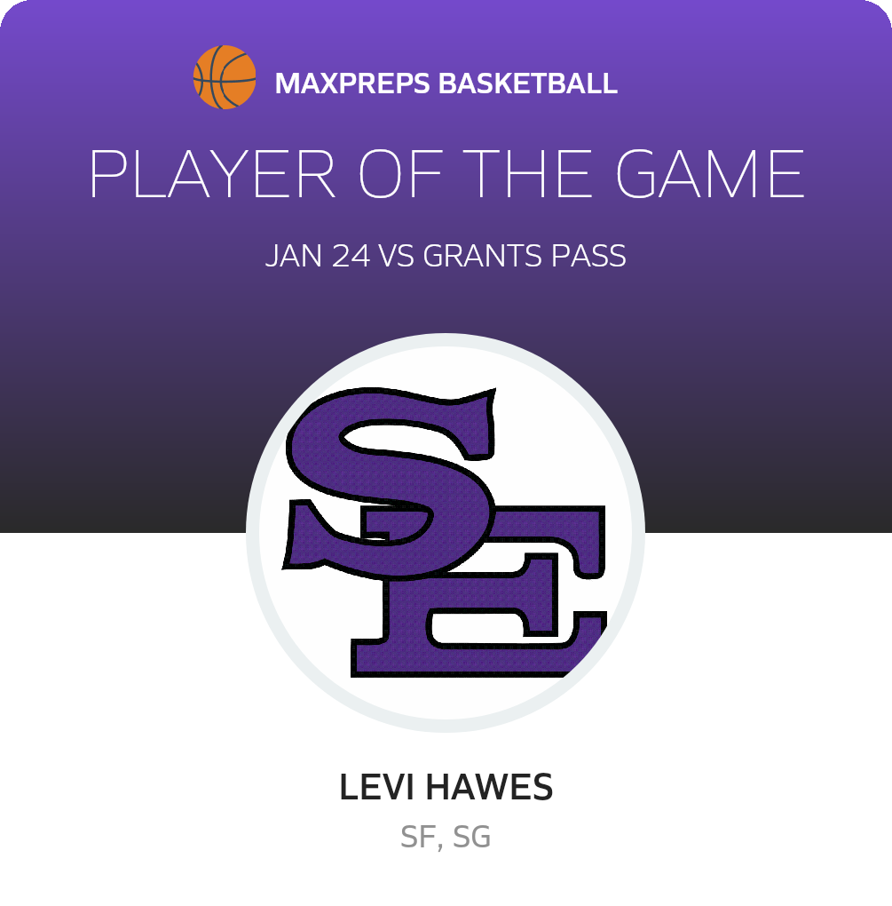 #5 Levi Hawes Player of the Game badge