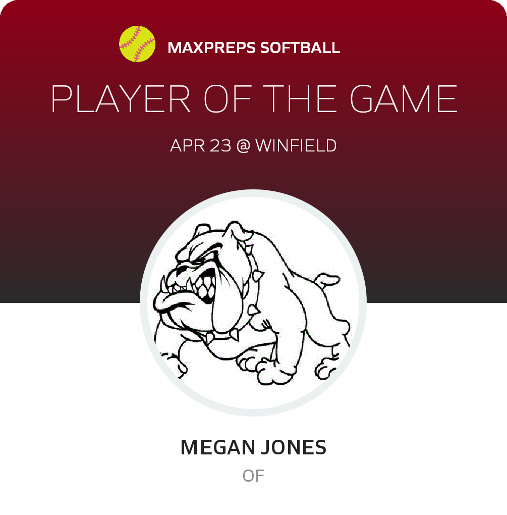 #00 Megan Jones Player of the Game badge