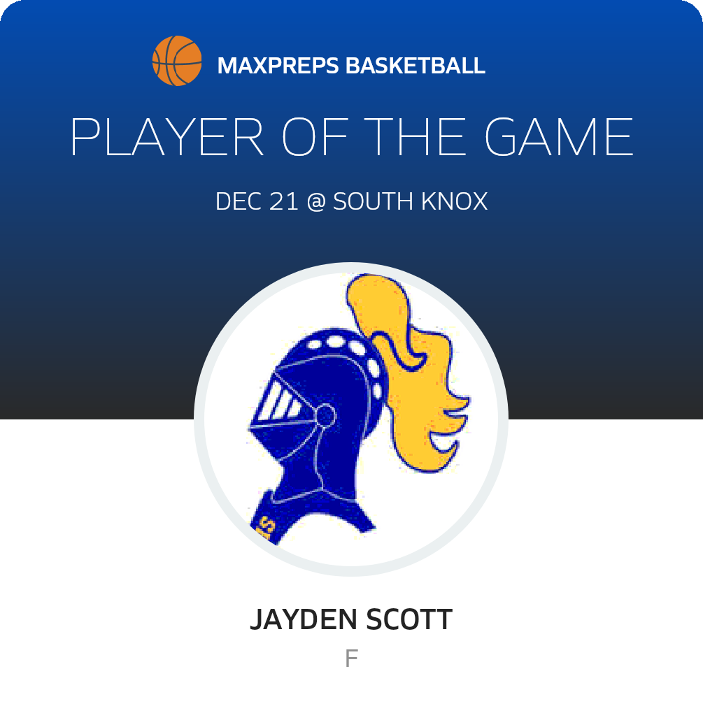 #11 Jayden Scott Player of the Game badge